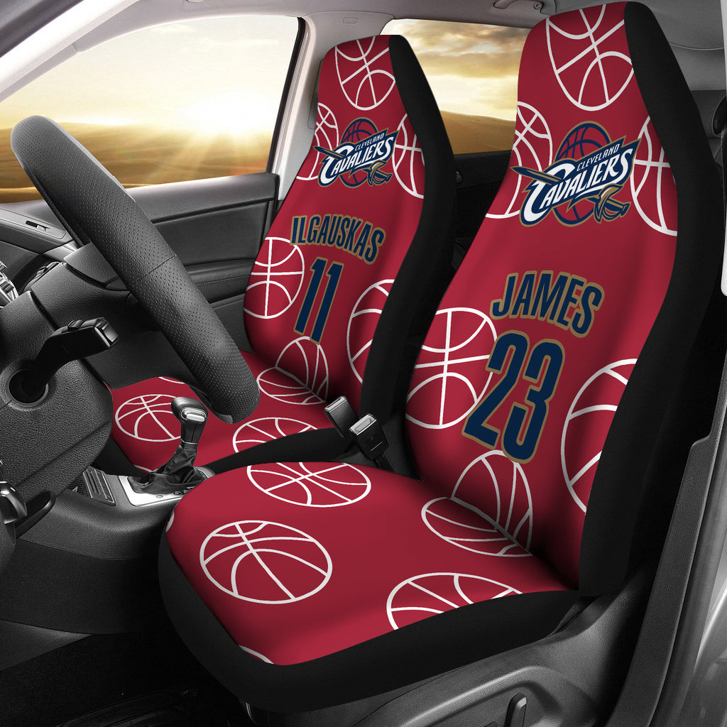 Cleveland Cavaliers Custom Name Number x Wine Car Seat Cover Set CSC1832