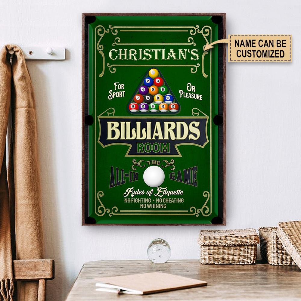 Personalized Billiards Room All-in Game Poster - Themarketfarmer