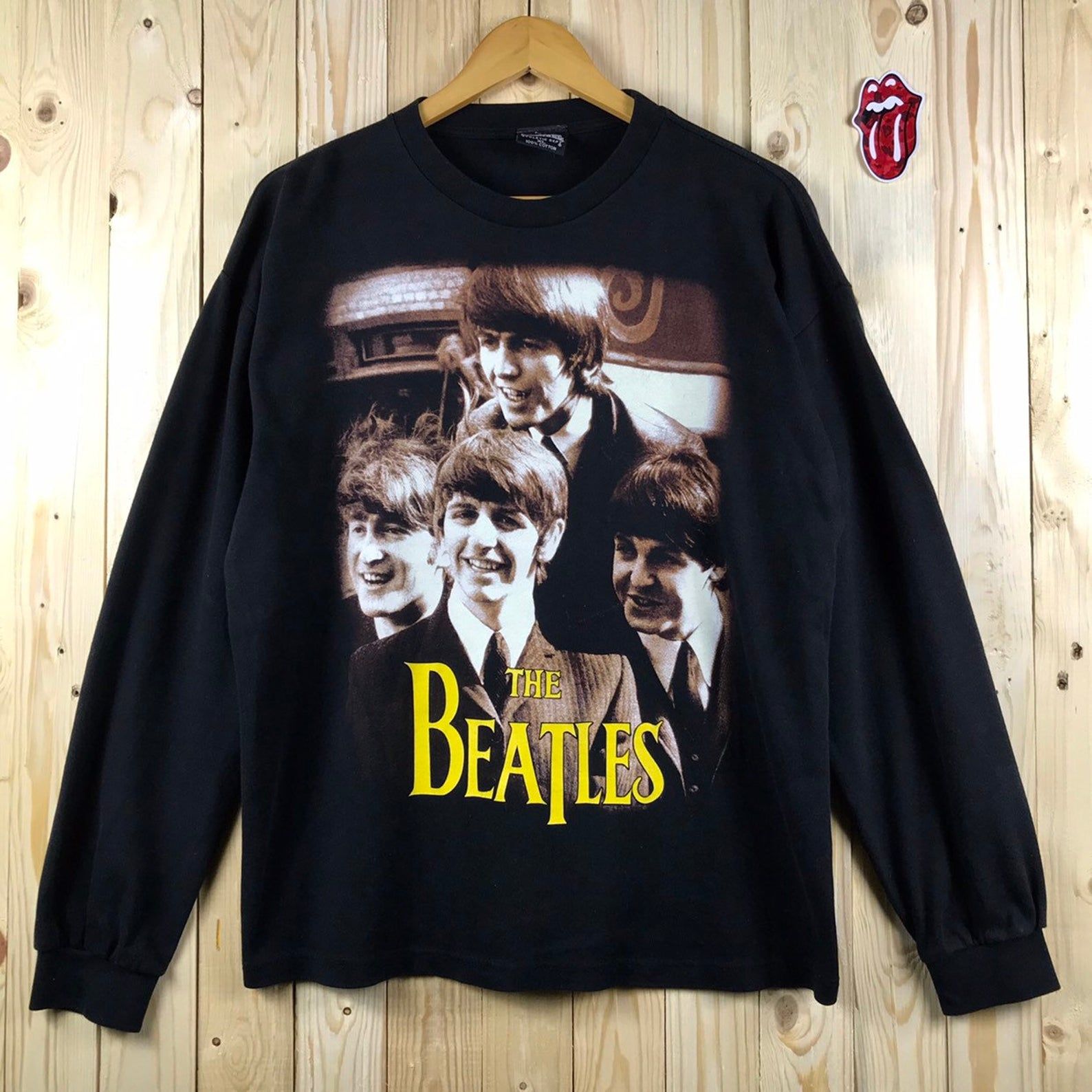 Vintage 1992 The Beatles Longsleeve Band Shirt With Deadstock Condition !! Nice Design Band Shirt