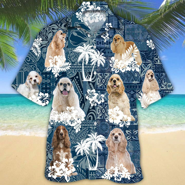 American Cocker Spaniel Hawaiian Shirt, Hawaii Shirt For Dog Lovers, Dog Hawaii Aloha Beach Shirts