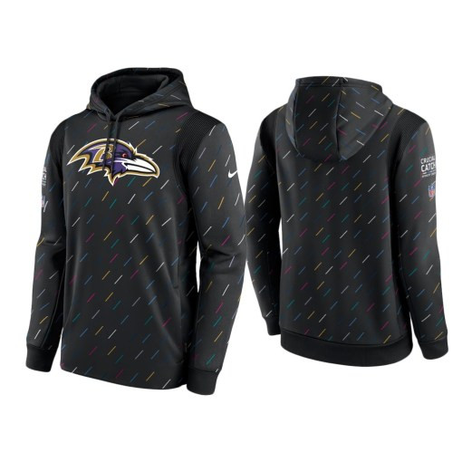 Men’S Baltimore Ravens 2021 Crucial Catch Charcoal Therma Pullover Hoodie Baltimore Ravens Charcoal Hoodie