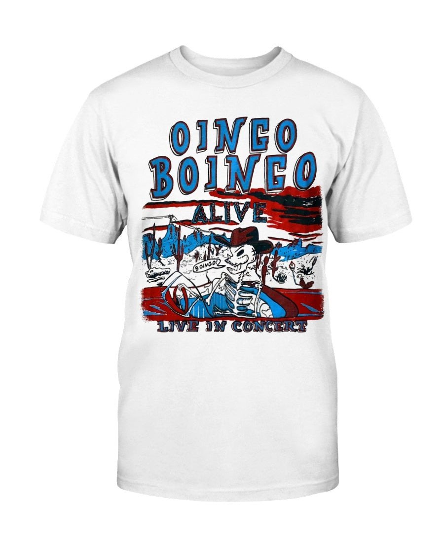 Vintage 80S Oingo Boingo Alive Parking Lot On Tour 1988 T Shirt 081721