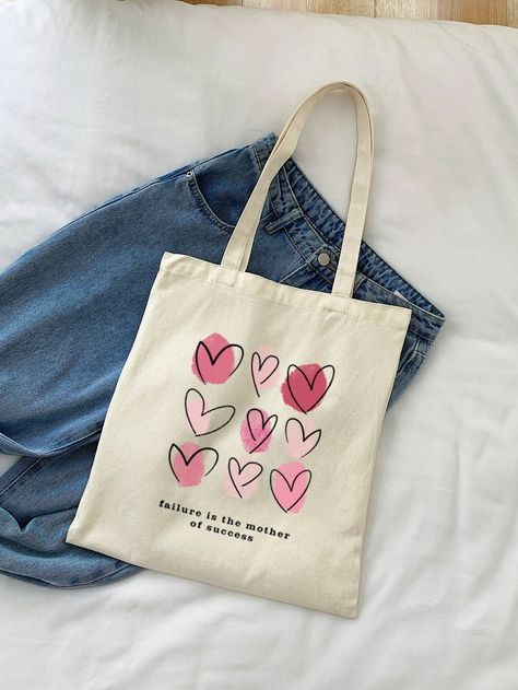 Small Shopper Bag Heart Patterntote Bag,Shoulder BagCasual,MinimalistLightweight,Portable,Large CapcityFor Girl,For College Students,For Womangift Bag