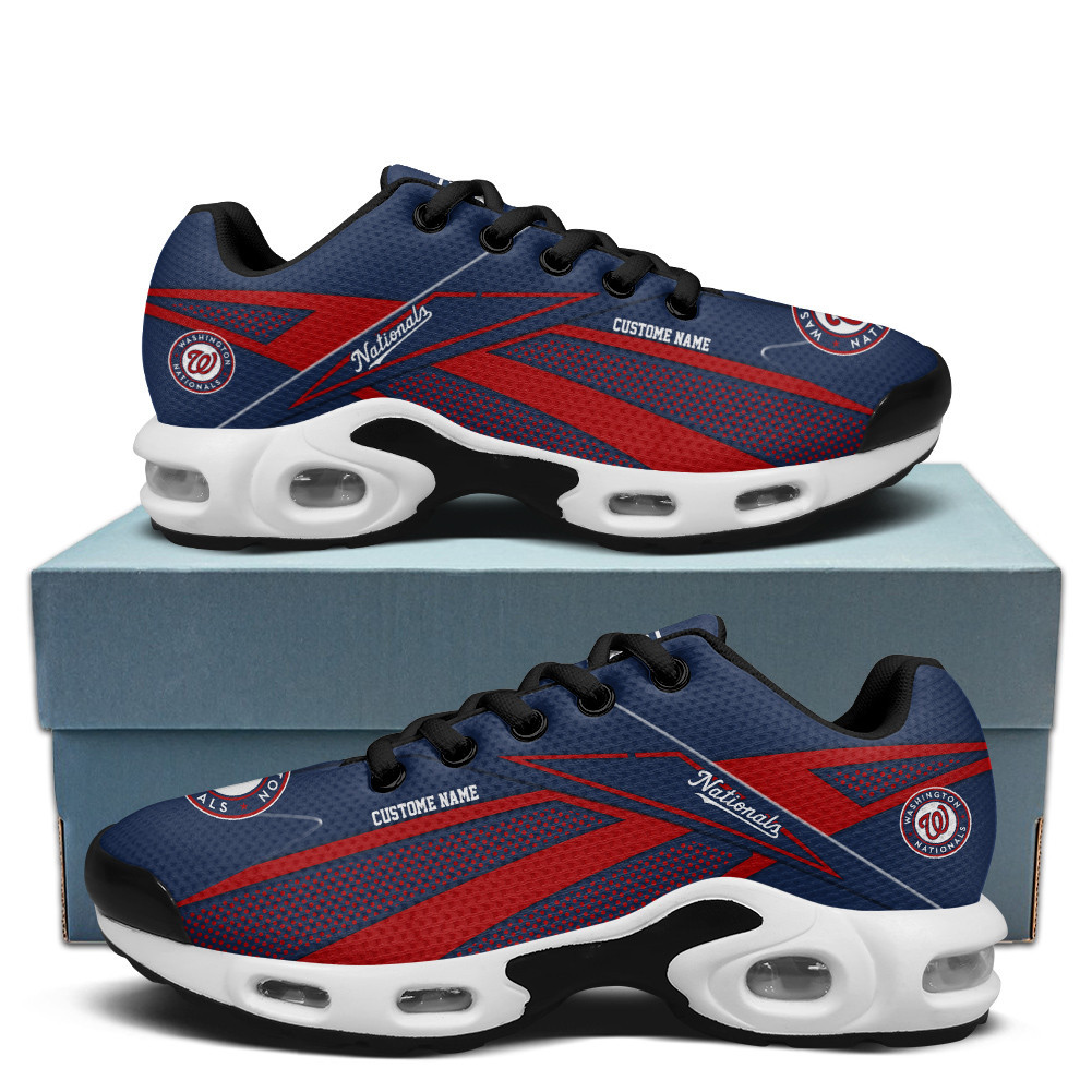 Washington Nationals MLB Personalized Name Team Colors Supersonic Line Pattern TN Air Max Shoes Air Cushion Sneakers