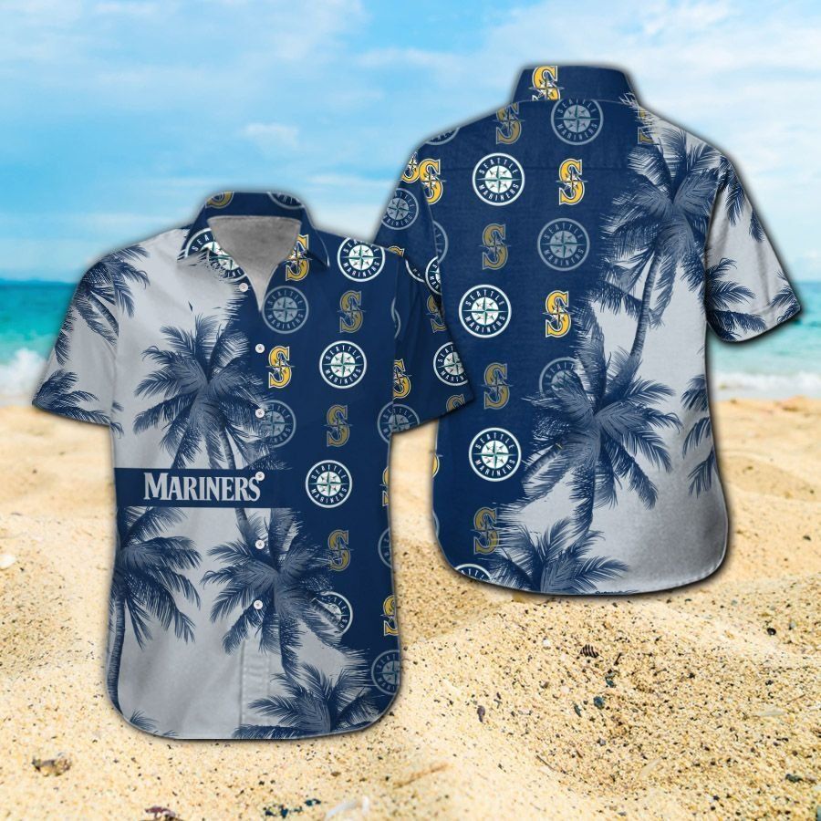 Seattle Mariners Short Sleeve Button Up Tropical Hawaiian Shirt Ver01