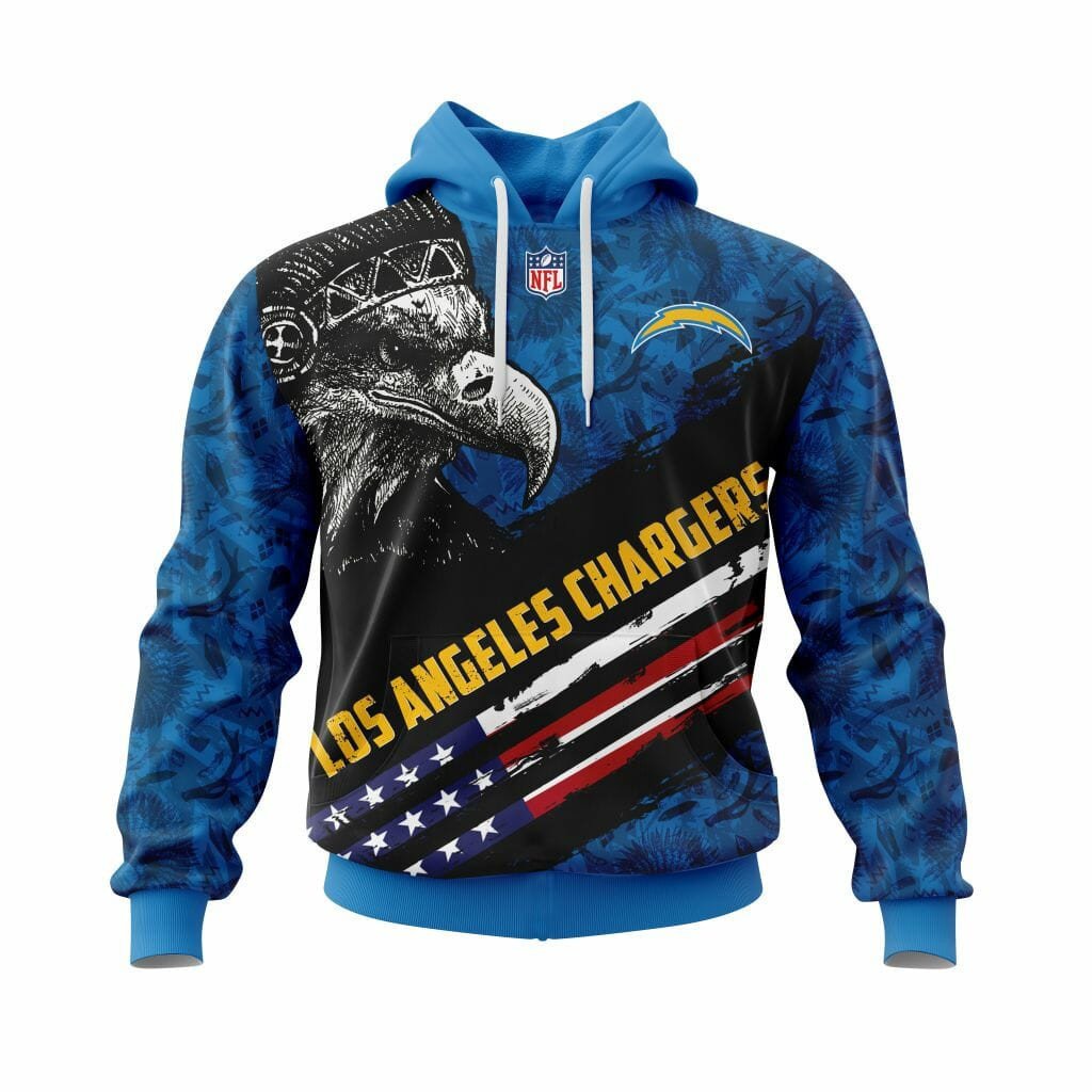 Sport-Team Los Angeles Chargers Blue Black Eagle Pullover Hoodie Aop Shirt