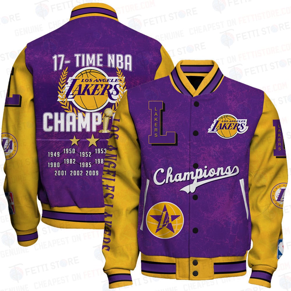 Los Angeles Lakers x Champions Print Varsity Jacket SFAT