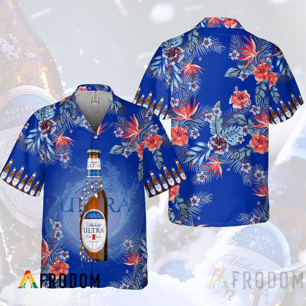 Vintage Tropical Flowers Michelob Ultra Hawaiian Shirt