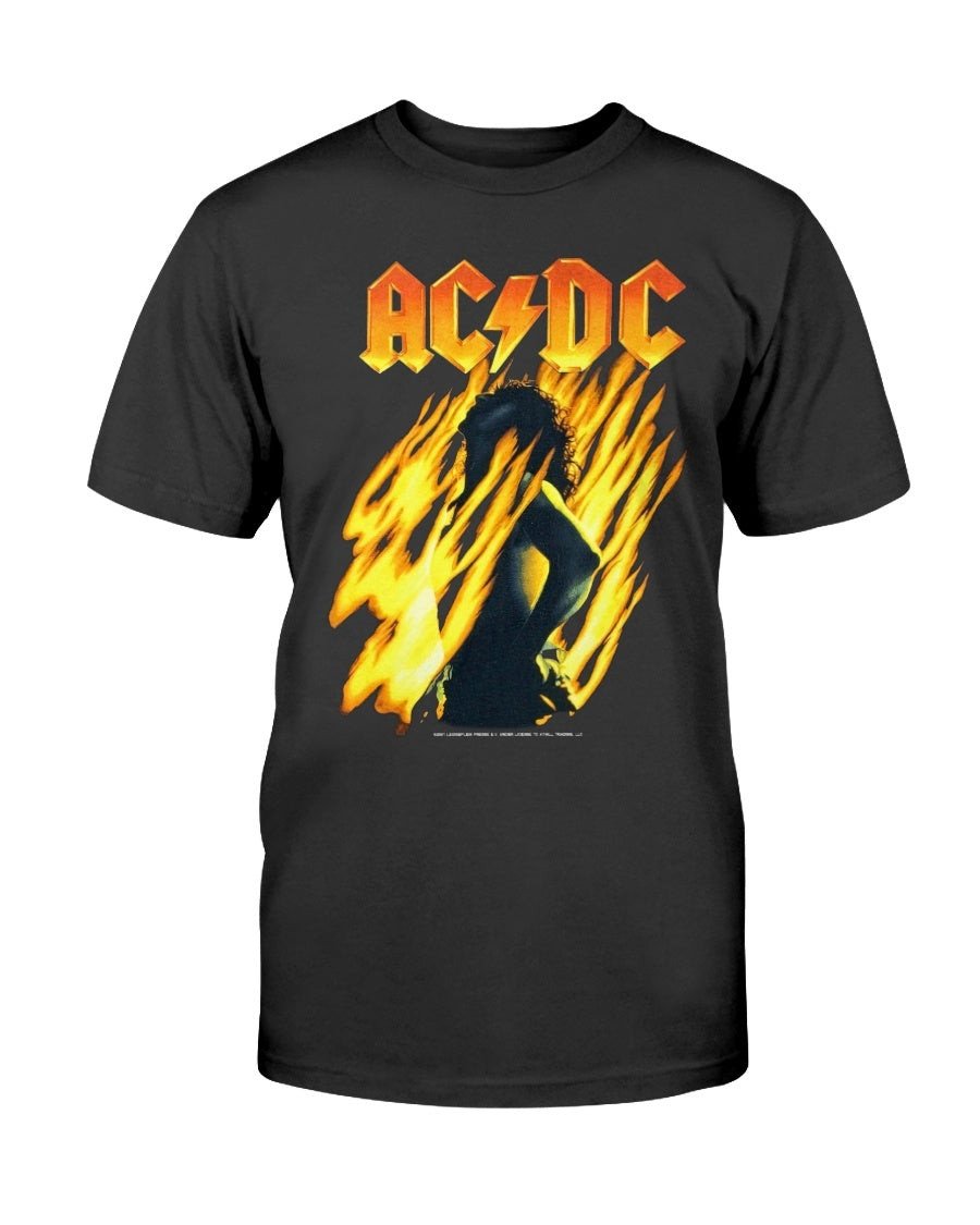 Vintage 2000 Acdc Bonfire Big Print T Shirt 082321