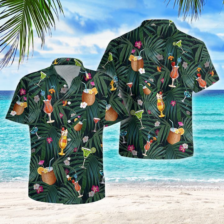 Wine – Cocktails Hawaiian Shirt, Summer Gift, Hawaiian Shirts For Men, Aloha Beach Shirt