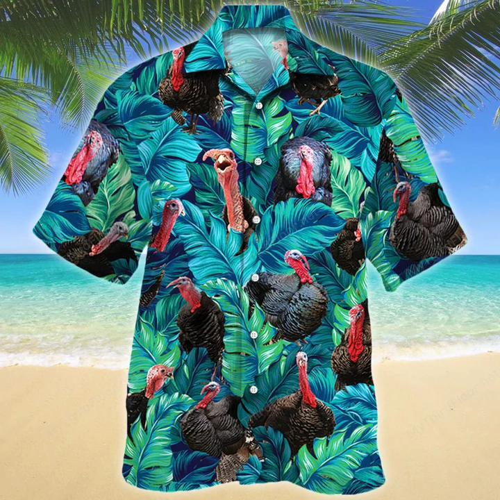 Turkey Lovers Gift Hawaiian Shirt, Animal Turkey Hawaiian Shirt Men, Women,  Short Sleeve Hawaiian Aloha Shirt