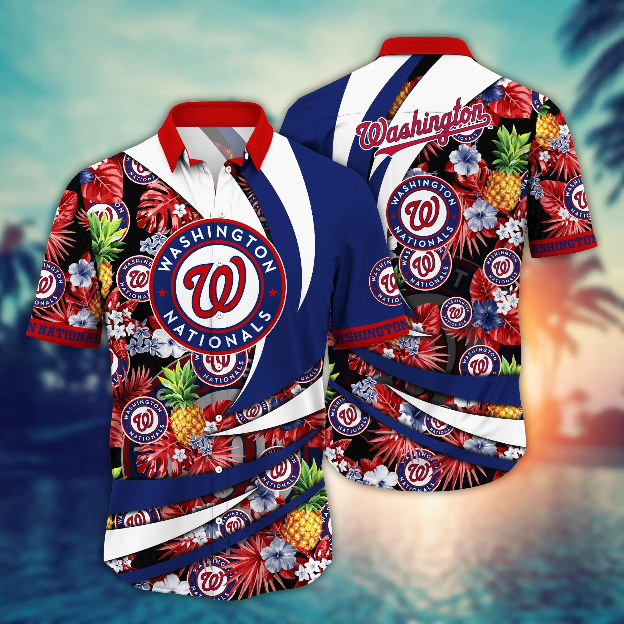 Washington Nationals Mlb Hawaiian Shirt Tan Lines Aloha Shirt