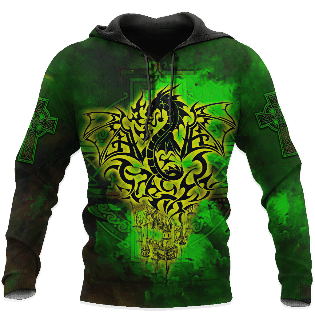 Celtic Dragon Saint Patrick’S Day All Over Hoodie 3D Tn