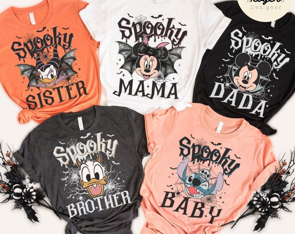 Personalized Spooky Mama Dada Disney Halloween Shirt, Mickey's Not So Scary Halloween Party 2024, WDW Disneyland Family Halloween Matching  Ideas By BrunomarugsShop