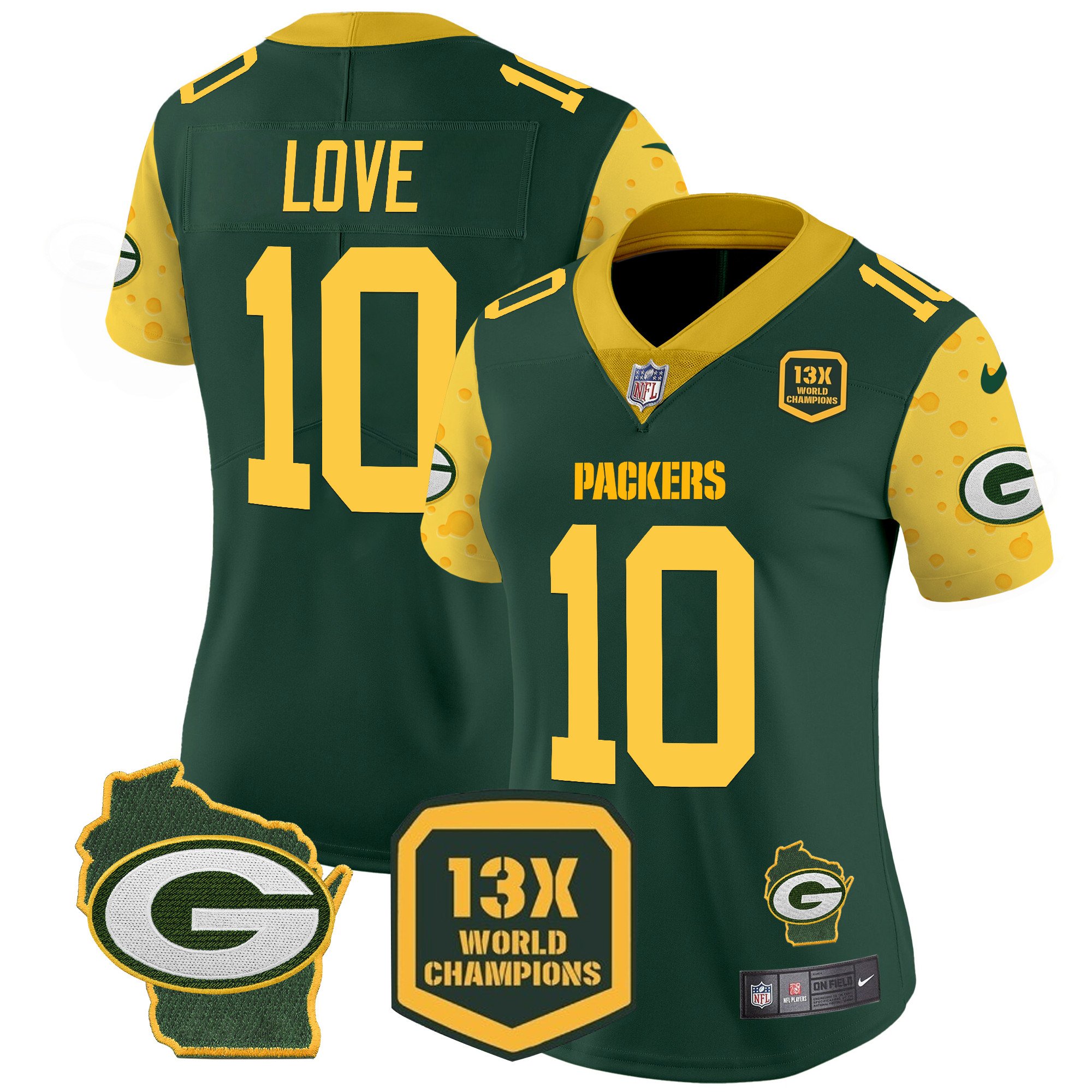 Women’S Packers Cheese Vapor Limited Jersey – All Stitched