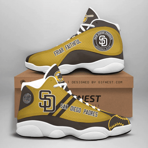 San Diego Padres Friar Faithful Form Air Jordan 13 Shoes Sneakers Fan Gift JD13 V589