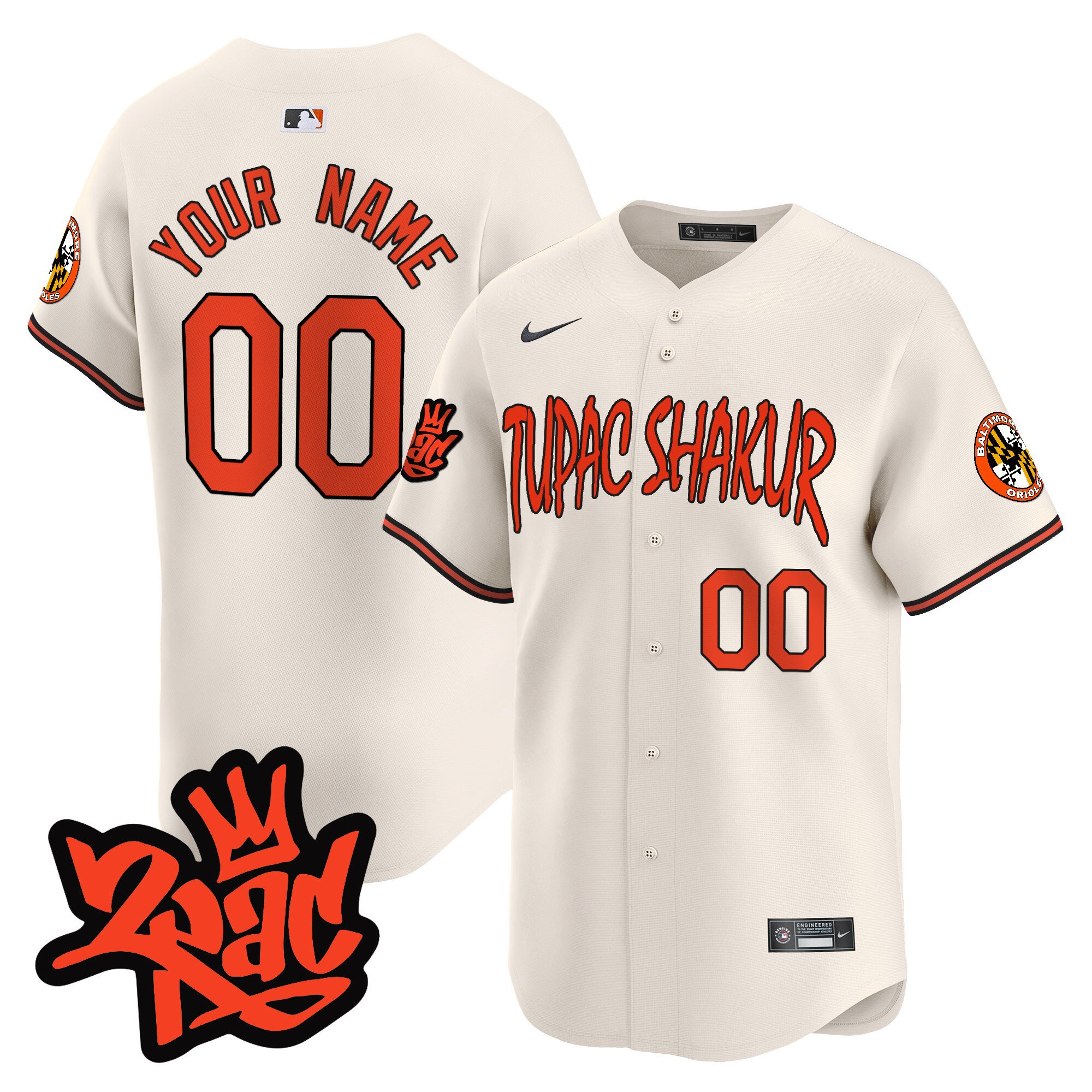 Baltimore Orioles Tupac Shakur Vapor Premier Limited Custom Jersey – All Stitched