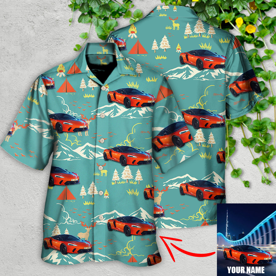 Car Driving On Mountain Custom Photo Hawaiian Shirt, Personalized Shirt For Men, Women, Car Shirt