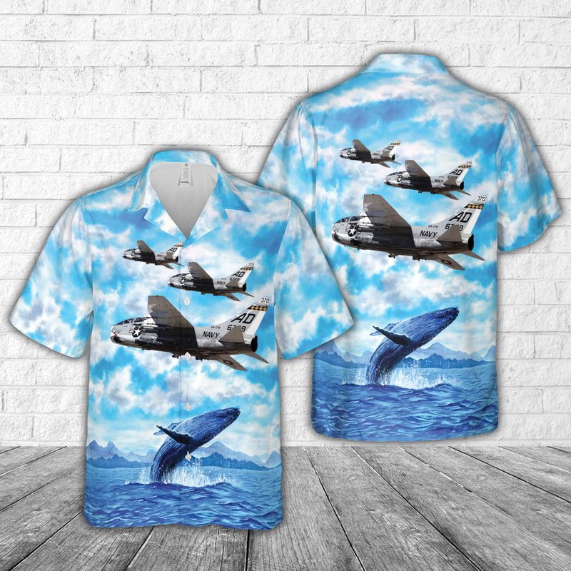 Us Navy Va-174 Hellrazors (1980) Ta-7C Corsair Ii Hawaiian Shirt