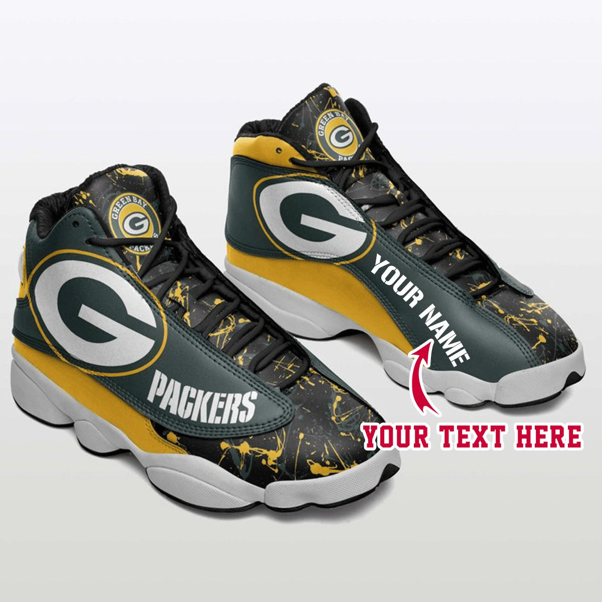 Green Bay Packers Gbp Football Retro Custom Air Jordan 13 Shoes Personalize Name Sport Sneakers bxIi JD13 V2198