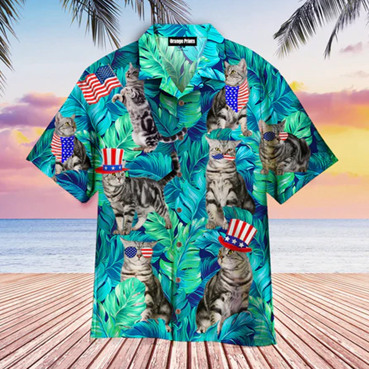 4Th Of July Independence Day Cat Lover Hawaiian Shirt