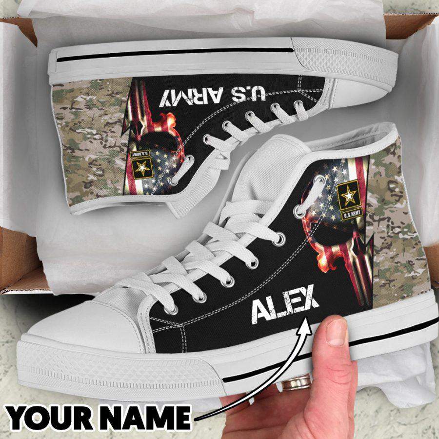 US Army Personalized High Top Canvas …