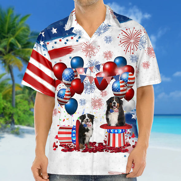 Bernese Mountain Dog Independence Day Hawaiian Shirt For Men And Women, 4Th Of July Hawaiian Shirt