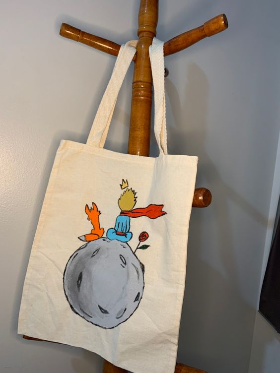 Cute Cartoon Little Prince Harajuku Kawaii Anime Canvas Totes Bag, Canvas Tote Bags, Tote Bag Design, Tote Bag Idea