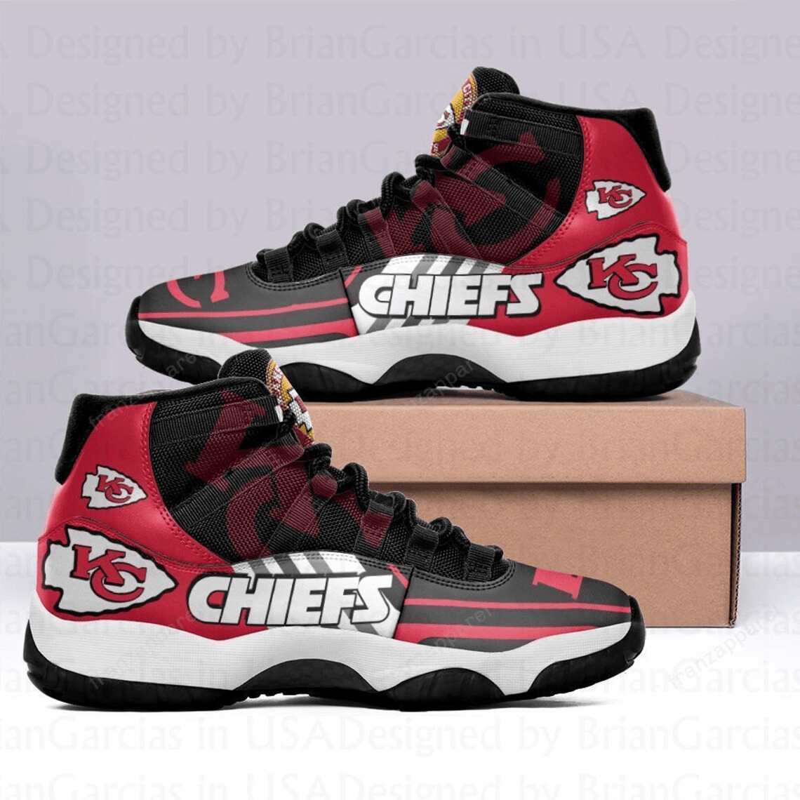 Kansas City Chiefs Custom Air Jordan 11 Shoes Sport Sneakers