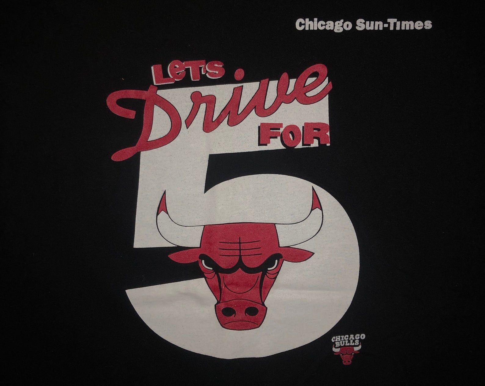 Vintage 90S Chicago Bulls T Shirt Sun – Times 1997 Drive For 5 Michael Jordan The Last Dance 1990S