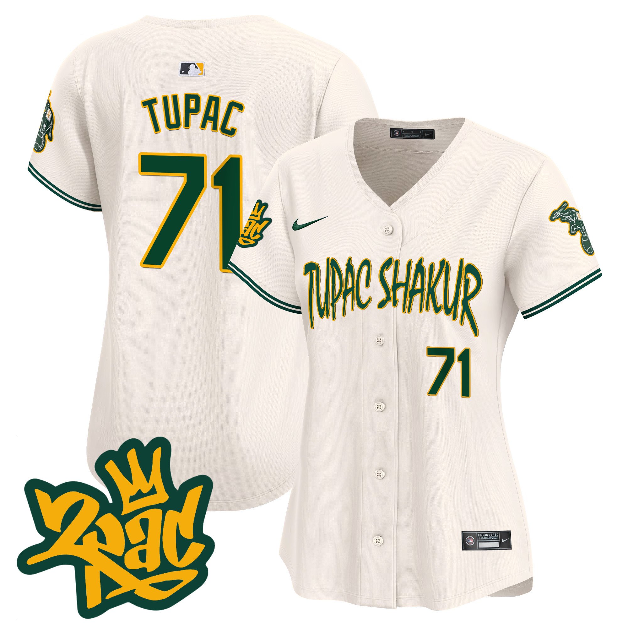 Women’S Oakland Athletics Tupac Shakur Vapor Premier Limited Jersey – All Stitched