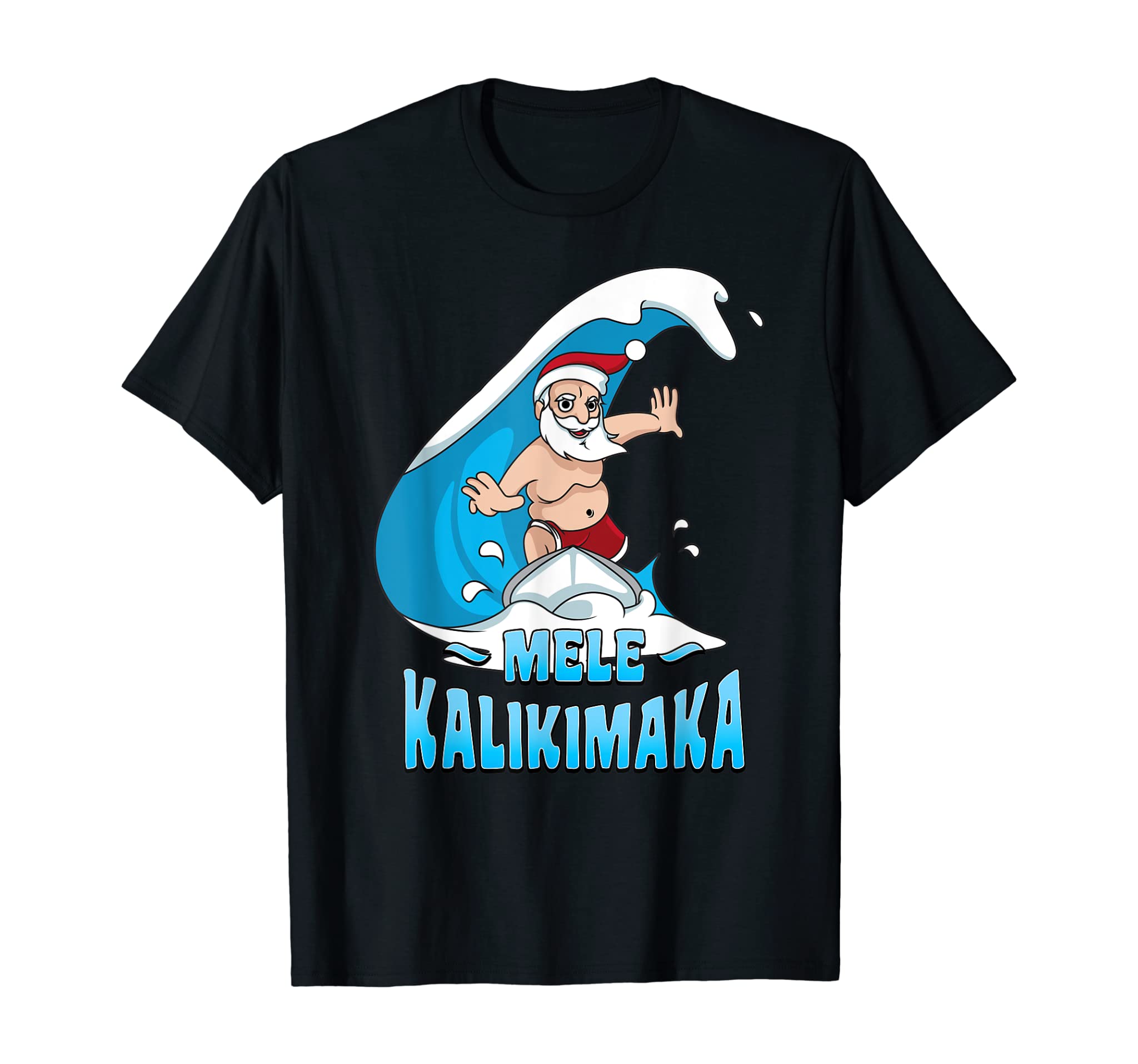 Santa Hawaiian Mele Kalikimaka Christmas in July Summer T-Shirt