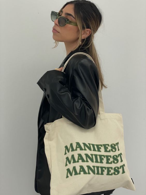 TIME TO MANIFEST Tote Bag, Canvas Tote Bags, Tote Bag Design, Tote Bag Idea