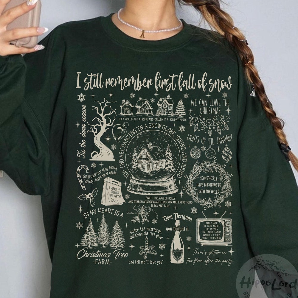 Christmas Songs Shirt, Christmas Song Lyrics Shirt, Song Lyrics Collage With Christmas Symbols & Lyrics, Christmas Gift For Christmas Shirtstylecentral