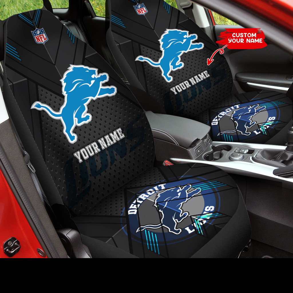 Detroit Lions Personalized Car Seat Cover Set CSC9188