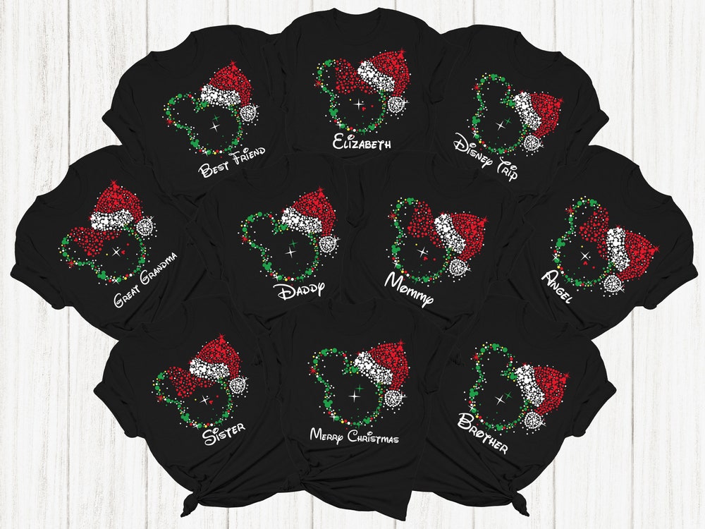 Personalized Disney Family Christmas Shirts, Christmas Disney Vacation, Family Christmas Party, Christmas Gift, Christmas Mickey Minnie Tees Designs That Speak Your Mind