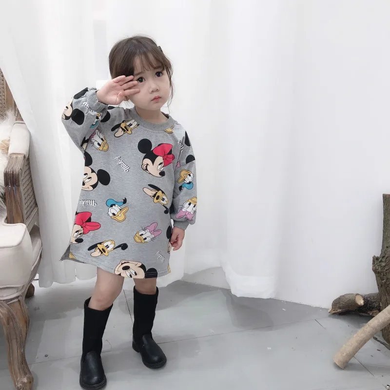 Disney Baby Girls Dresses Summer Girl T Shirts Cartoon Mickey Print Princess Dress Children Clothing Beach Party Kids Costumes Alx Shirttrend