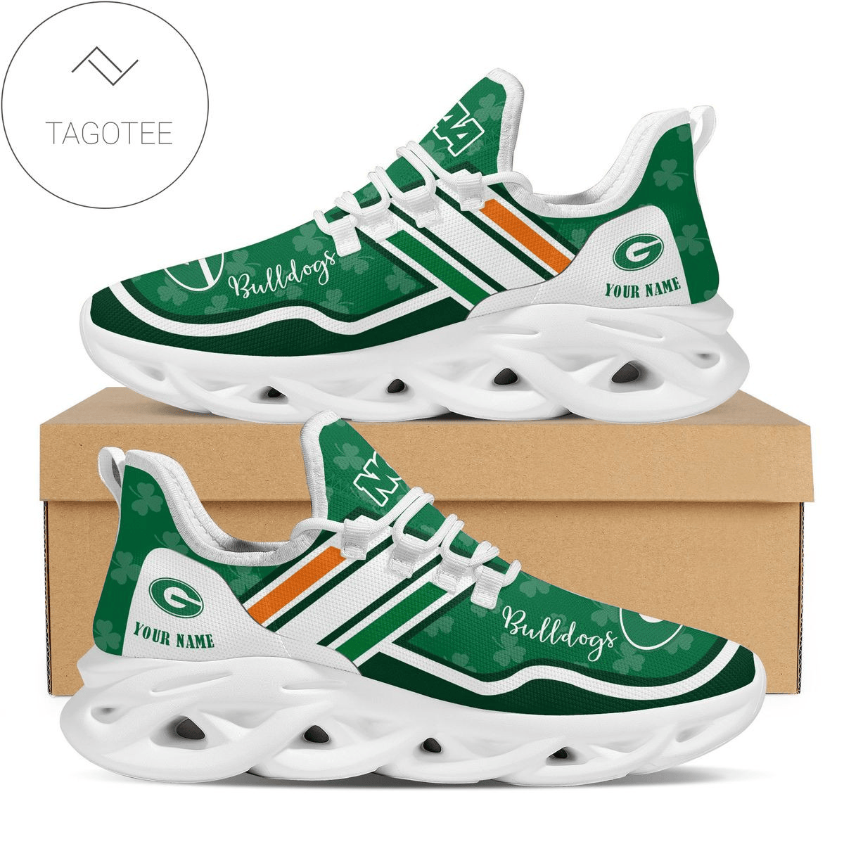 Georgia Bulldogs Custom Name Green Max Soul Shoes 1675