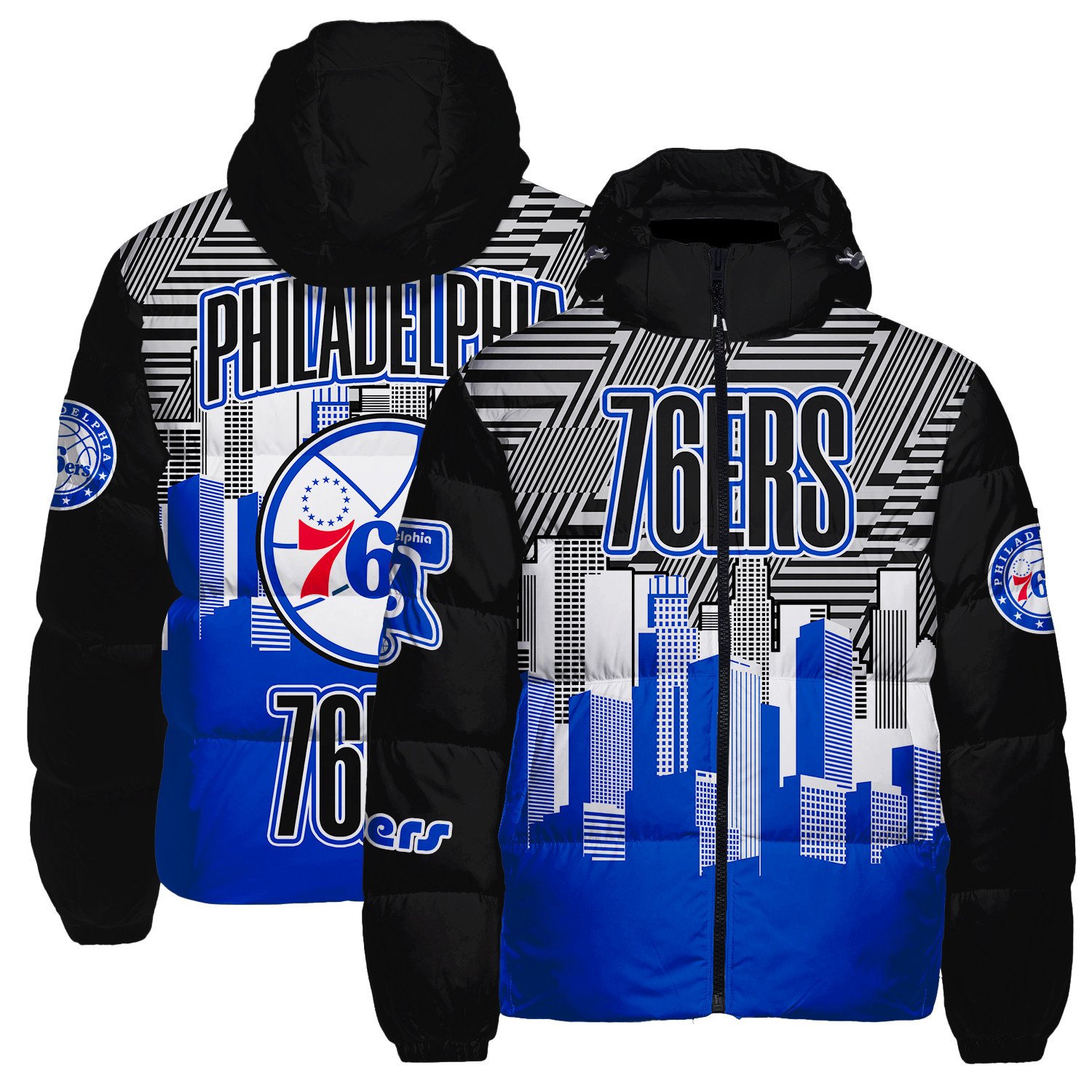 Philadelphia 76ers National Basketball Association Unisex Puffer Jacket Down Jacket STM