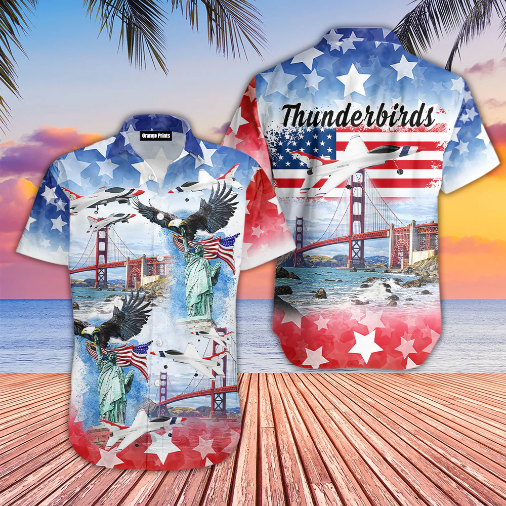 Eagle Thunderbirds Usaf Air Independence Day Happy The 4Th Of July Hawaiian Shirt