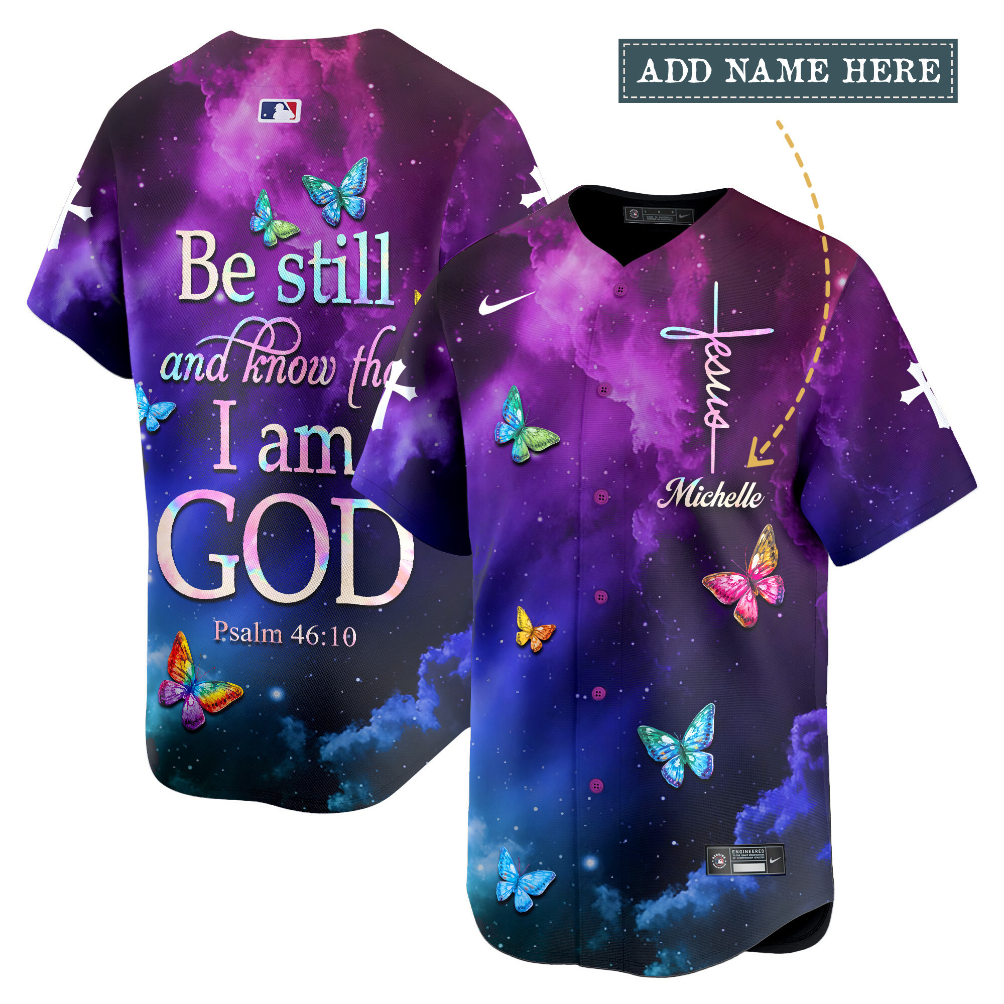 Be Still And Know That I Am God Colorful Butterfly Vapor Premier Limited Jersey – Printed