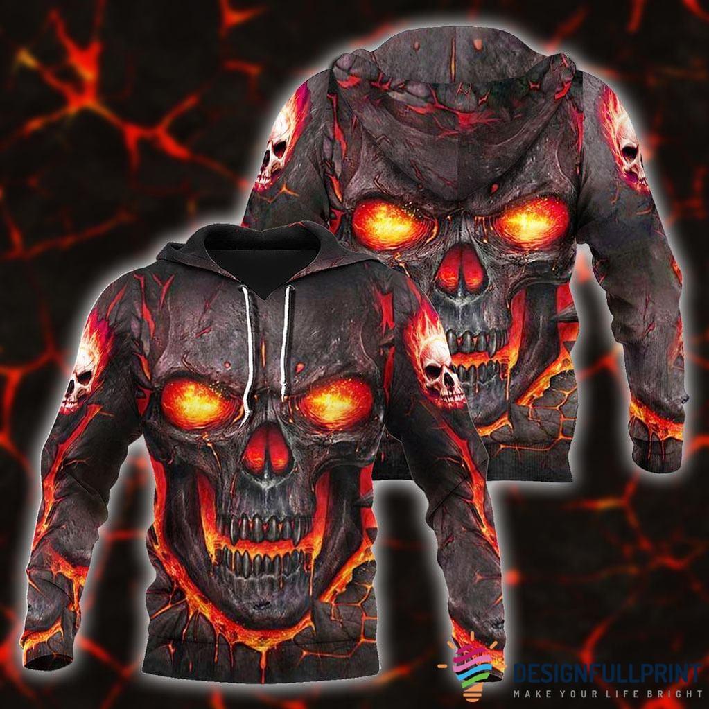 Skull Gift Skull Eyes On Fire Unisex &hellip;