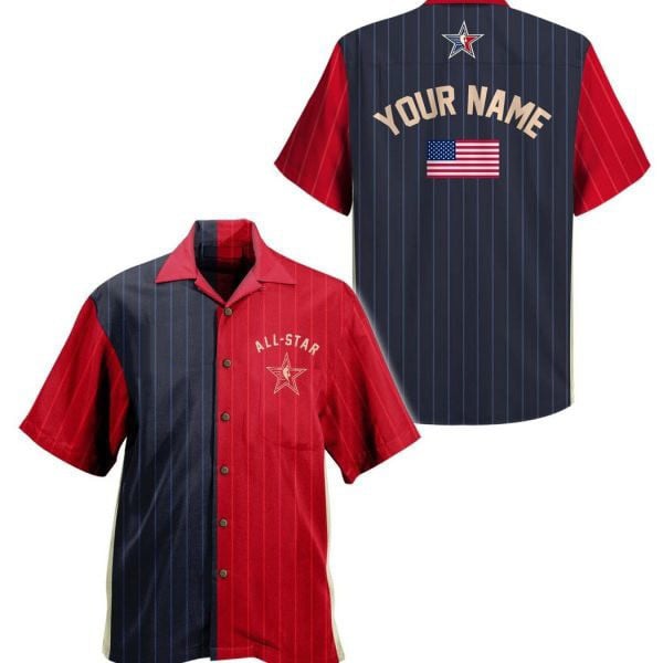 Custom Name All-Star 2024 American Flag Logo Nba 3D Hawaiian Shirt