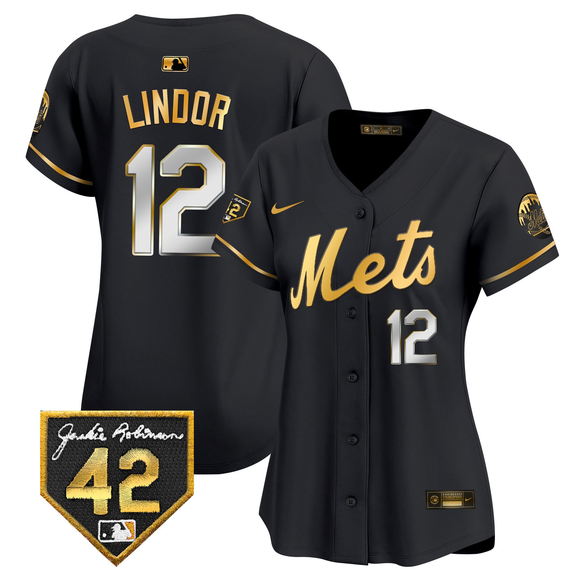 Women’S New York Mets 2024 Jackie Robinson Patch Vapor Premier Limited Jersey – All Stitched