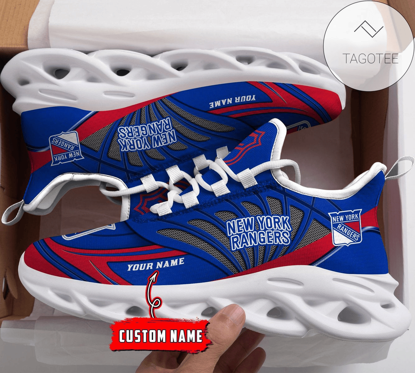 New York Rangers Custom Name Max Soul Shoes Ver 03