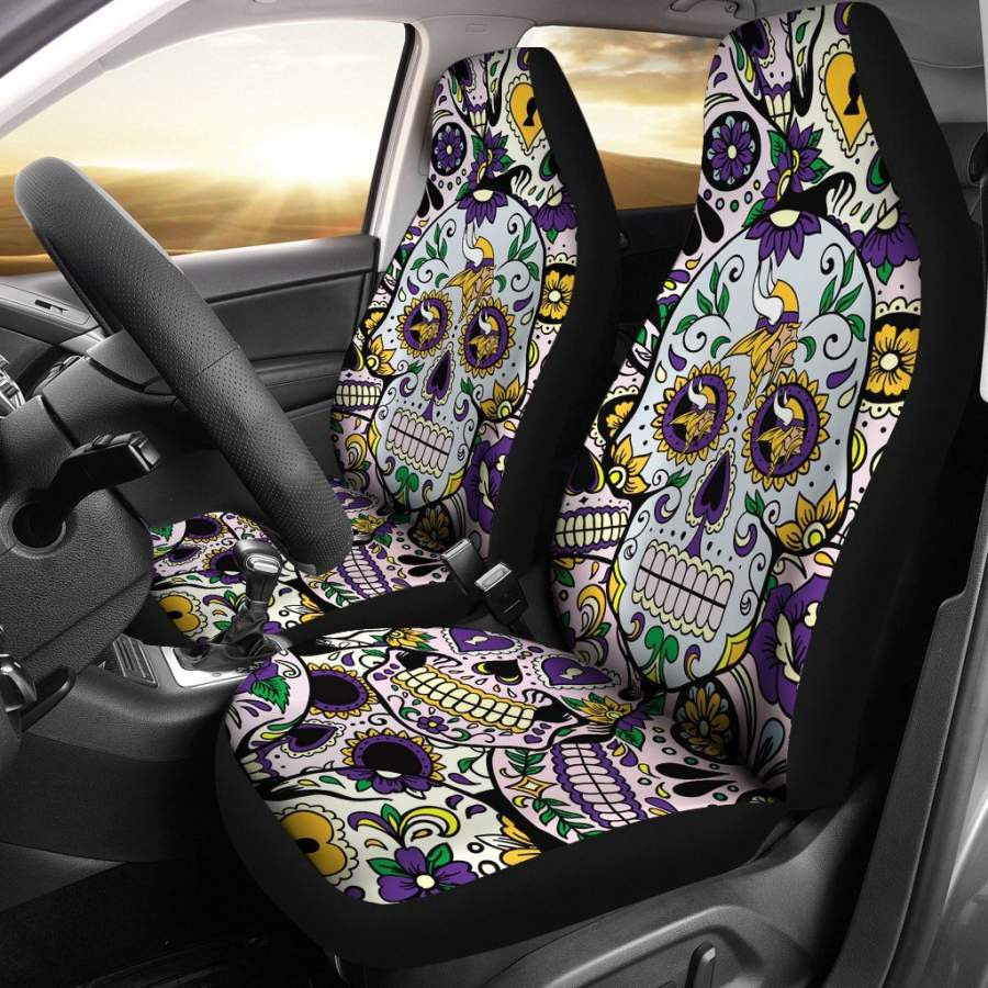 Party Skull Minnesota Vikings Car Seat Covers CSC8682