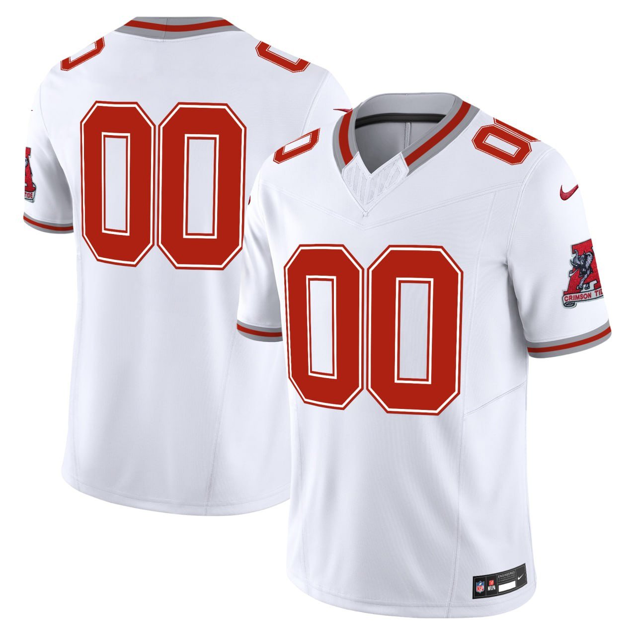 Alabama Crimson Tide Custom White Jersey – All Stitched