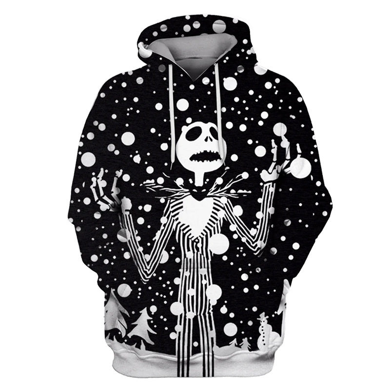 Jack Skellington Snow Black White Hoodie