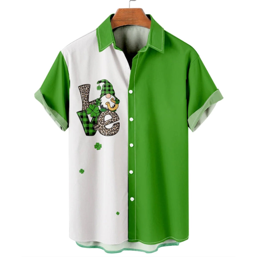 Love Patrick Day Gnomes Hawaiian Shirt, St. Patrick’S Day Shirt, Shamrock Lucky Lip Hawaiian Shirt