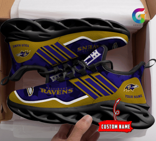 Baltimore Ravens Personalized Clunky Sneaker Max Soul Shoes MS493